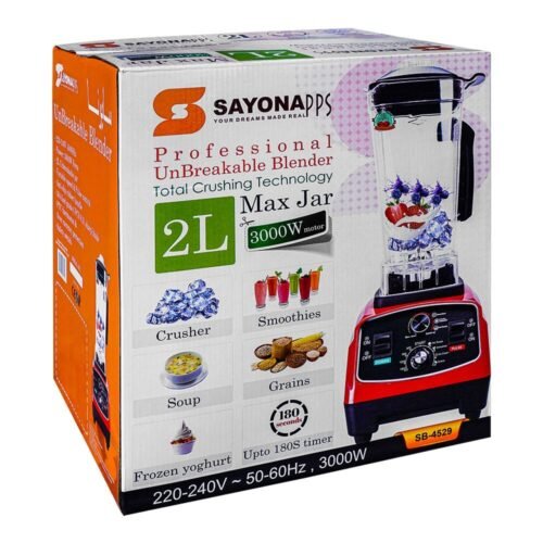 Sayona Professional Unbreakable Blender, 3000W, SB-4529 - Image 5